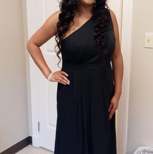 One shoulder chiffon dress